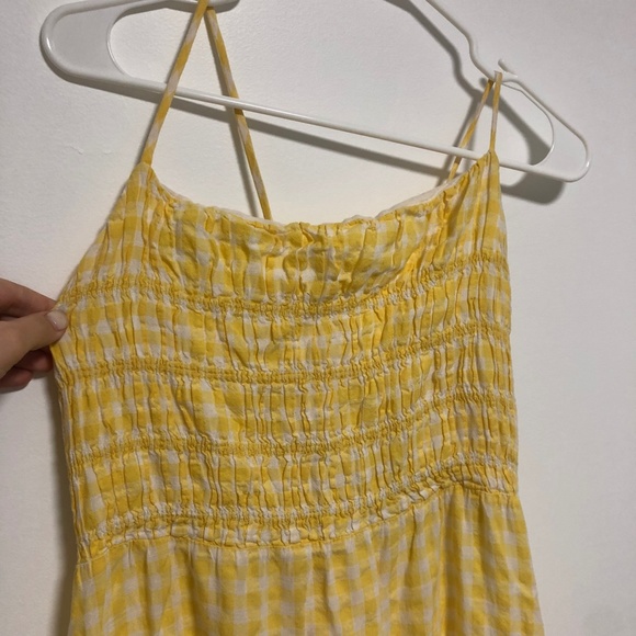 H&M Yellow Checked Gingham Smock Detail Dress - Picture 4 of 6